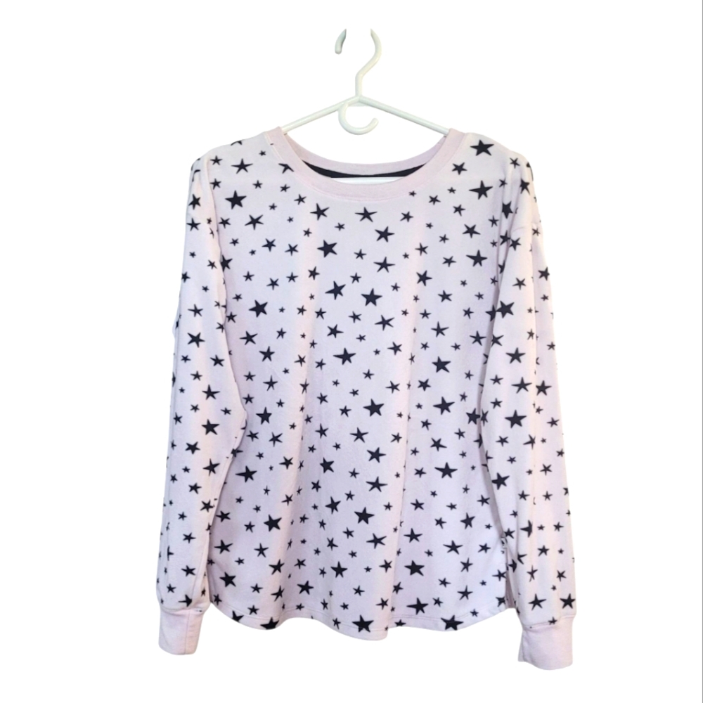 Kate Spade Stars design Plush Soft PJ top,Pink Black